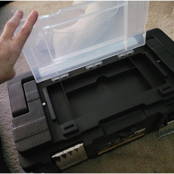 Plastic Tool Box Organizer & Durable Tool Storage Box: Portable Removable Tray - Picture 3 of 4